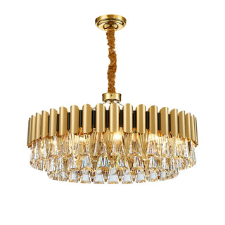 MIRODEMI® Almenno San Salvatore | Luxury Drum Gold Crystal Chandelier For Living Room