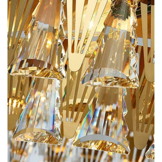 MIRODEMI® Almenno San Salvatore | Luxury Drum Gold Crystal Chandelier For Living Room