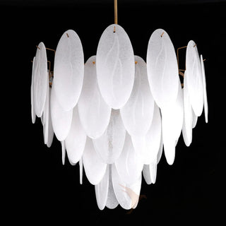 MIRODEMI® Alonte | Round Gold Modern Frosted Glass LED Chandelier for Living Room