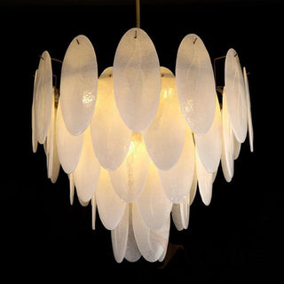 MIRODEMI® Alonte | Round Gold Modern Frosted Glass LED Chandelier for Living Room