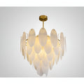 MIRODEMI® Alonte | Round Gold Modern Frosted Glass LED Chandelier for Living Room