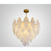 MIRODEMI® Alonte | Round Gold Modern Frosted Glass LED Chandelier for Living Room