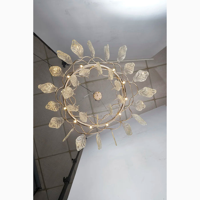 MIRODEMI® Alpette | Drum Gold Modern Crystal Glass Chandelier For Living room