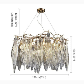 MIRODEMI® Alpette | Drum Gold Modern Crystal Glass Chandelier For Living room