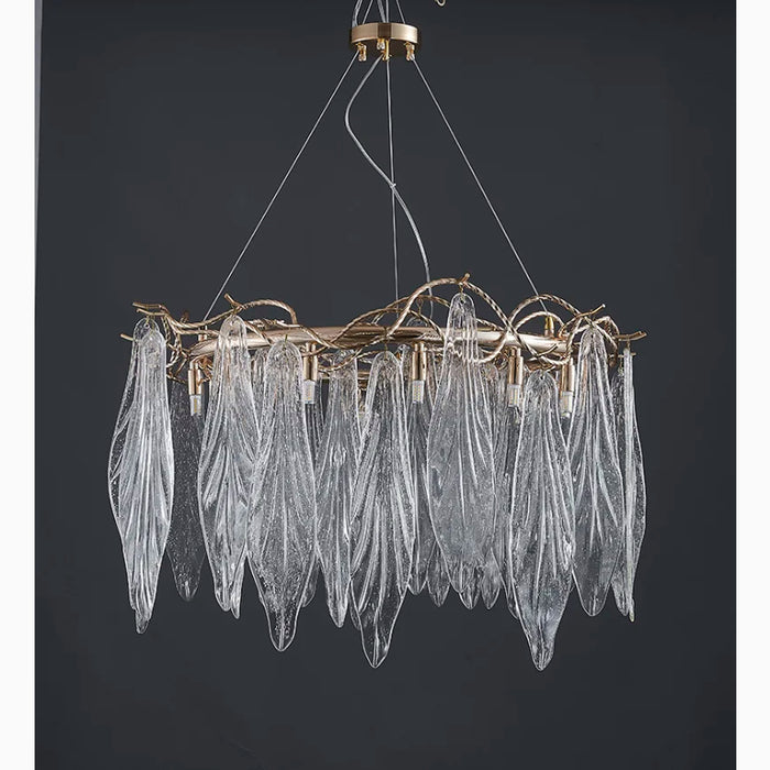 MIRODEMI® Alpette | Drum Gold Modern Crystal Glass Chandelier For Living room