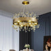 MIRODEMI® Alpignano | Gold Round Colorful Crystal Chandelier for Living room