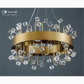 MIRODEMI Alpignano | Elegant Gold Round Colorful Crystal Chandelier for Living room, Kitchen