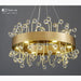 MIRODEMI® Alpignano | Classy Gold Round Colorful Crystal Chandelier for Living room, Kitchen