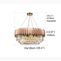 MIRODEMI® Alseno | Luxury Drum Gold/Pink Round Crystal LED Chandelier For Dining Room Accurate Parameters