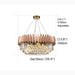 MIRODEMI® Alseno | Luxury Drum Gold/Pink Round Crystal LED Chandelier For Dining Room Accurate Parameters