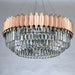 MIRODEMI® Alseno | Luxury Drum Gold/Pink Round Crystal LED Chandelier For Gorgeous Dining Room