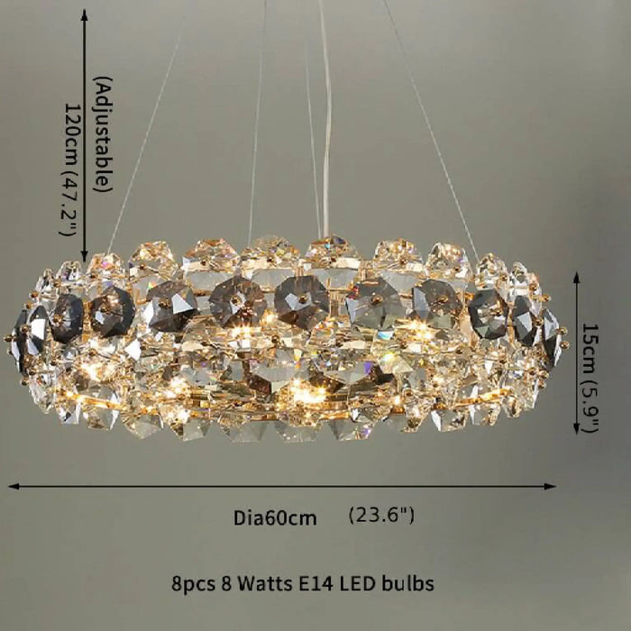 MIRODEMI® Altare | Amazing Round Gold Crystal Modern Chandelier for Living Room