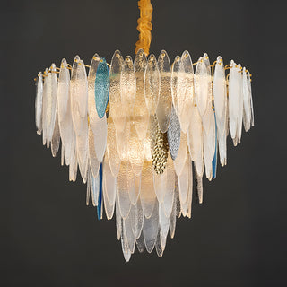 MIRODEMI Altavilla Irpina | Round Gold Frosted/Smoke Gray/Blue Crystal Chandelier for Lovely Living Room