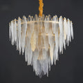 MIRODEMI Altavilla Irpina | Round Gold Frosted/Smoke Gray/Blue Crystal Chandelier for Living Room Incredible Style