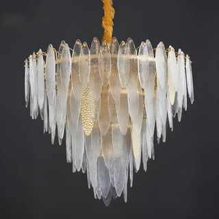 MIRODEMI Altavilla Irpina | Round Gold Frosted/Smoke Gray/Blue Crystal Chandelier for Living Room Incredible Style