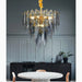 MIRODEMI® Altavilla Irpina | Round Gold Frosted/Smoke Gray/Blue Crystal Chandelier for Gorgeous Living Room