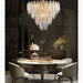 MIRODEMI® Altavilla Irpina | Round Gold Frosted/Smoke Gray/Blue Crystal Chandelier for Perfect Dining Room