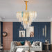 MIRODEMI® Altavilla Irpina | Modern Round Gold Frosted/Smoke Gray/Blue Crystal Chandelier for Living Room