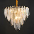 MIRODEMI Altavilla Irpina | Round Gold Frosted/Smoke Gray/Blue Crystal Chandelier for Living Room Elite Style