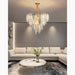 MIRODEMI® Altavilla Irpina | Modern Elite Round Gold Frosted/Smoke Gray/Blue Crystal Chandelier for Living Room