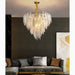MIRODEMI® Altavilla Irpina | Round Gold Frosted/Smoke Gray/Blue Crystal Chandelier for Elite Home