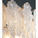 MIRODEMI Altavilla Silentina Round Gold Frosted Glass Leaf Shape Chandelier Details