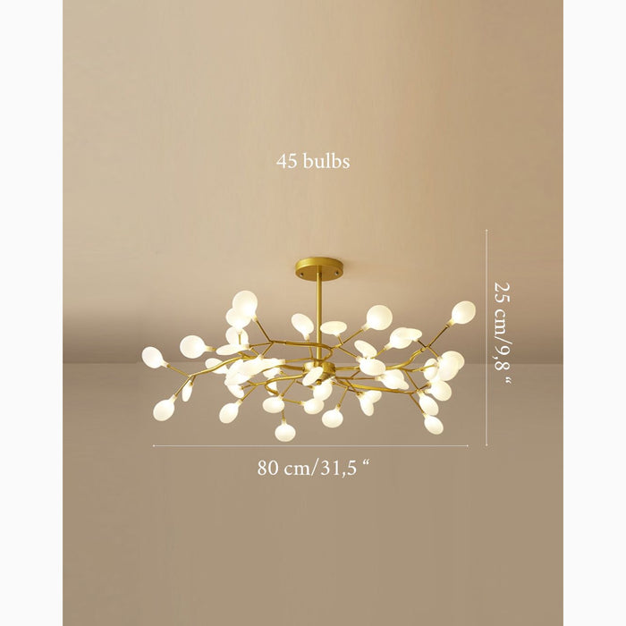 MIRODEMI® Altavilla Vicentina | Gold/Black Nordic Design Flower LED Chandelier Gold 45 Bulbs