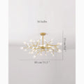 MIRODEMI® Altavilla Vicentina | Gold/Black Nordic Design Flower LED Chandelier Gold 36 Bulbs