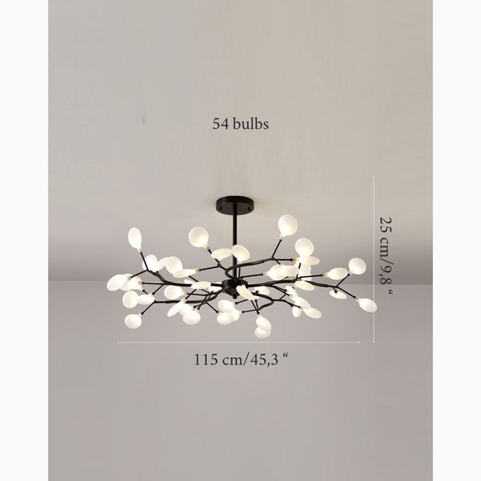 MIRODEMI® Altavilla Vicentina | Gold/Black Nordic Design Flower LED Chandelier Black 54 Bulbs