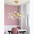 MIRODEMI® Altavilla Vicentina | Gold/Black Nordic Design Flower LED Chandelier For Cafe