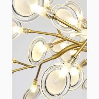 MIRODEMI® Altavilla Vicentina | Gold/Black Nordic Design Flower LED Chandelier Lamps Details