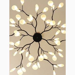 MIRODEMI® Altavilla Vicentina LED Chandelier – Nordic Gold/Black Flower Design for Living Rooms