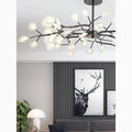 MIRODEMI® Nordic Flower LED Chandelier in Gold/Black – Perfect for Living Room Ambiance