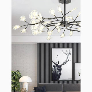 MIRODEMI® Nordic Flower LED Chandelier in Gold/Black – Perfect for Living Room Ambiance