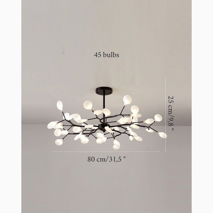 MIRODEMI® Altavilla Vicentina | Gold/Black Nordic Design Flower LED Chandelier Black 45 Bulbs