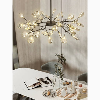 MIRODEMI® Altavilla Vicentina LED Flower Chandelier, Nordic Inspired, Gold and Black