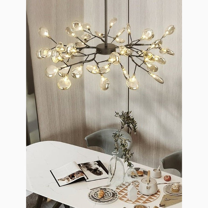 MIRODEMI® Altavilla Vicentina | Gold/Black Nordic Design Flower LED Chandelier For Kitchen