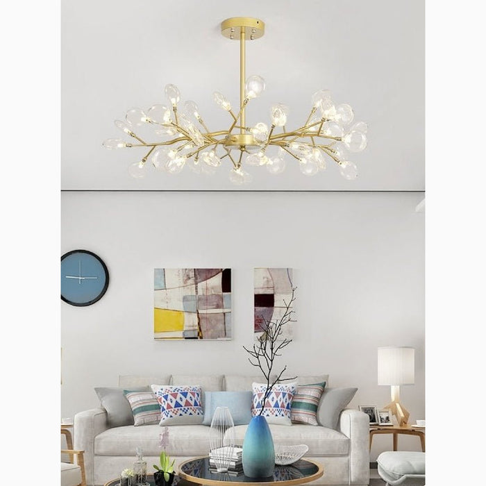 MIRODEMI® Altavilla Vicentina | Gold/Black Nordic Design Flower LED Chandelier For Cozy Living Room