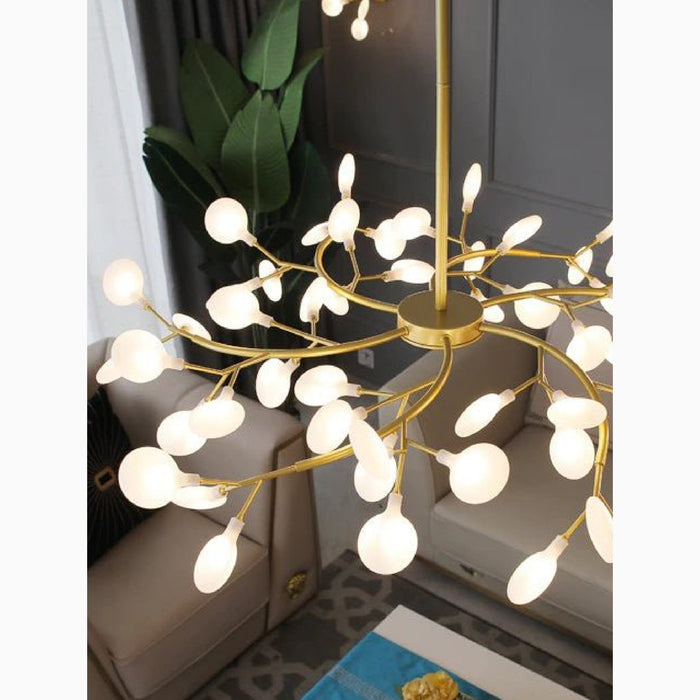 MIRODEMI® Altavilla Vicentina | Gold/Black Nordic Design Flower LED Chandelier Lampshade