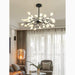 MIRODEMI® Altavilla Vicentina | Gold/Black Nordic Design Flower LED Chandelier For Dining Room