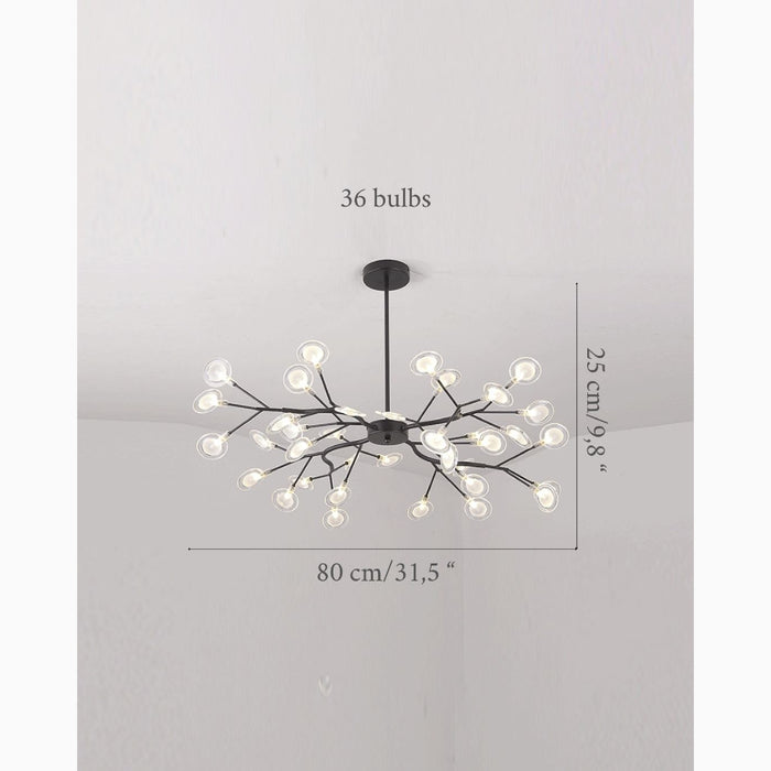 MIRODEMI® Altavilla Vicentina | Gold/Black Nordic Design Flower LED Chandelier Black 36 Bulbs