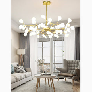 MIRODEMI® Altavilla Vicentina | Gold/Black Nordic Design Flower LED Chandelier Gold Colored