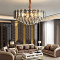 MIRODEMI® Altendorf | Chrome Crystal Round Chandelier for Living room