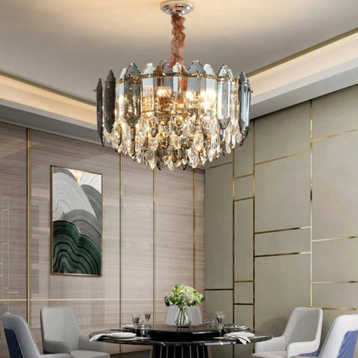 MIRODEMI® Altendorf | Chrome Crystal Round Chandelier for Dining Room