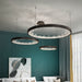 MIRODEMI® Altidona | Black Rings Modern Crystal Creative Luxury Hanging Led Chandelier For Bedroom Decor