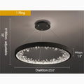 MIRODEMI Altidona | Black Rings Modern Crystal Creative Luxury Hanging Led Chandelier 