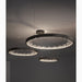 MIRODEMI® Altidona | Black Rings Modern Crystal Creative Luxury Hanging Led Chandelier 3 Rings