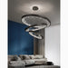 MIRODEMI® Altidona | Black Rings Modern Crystal Creative Luxury Hanging Led Chandelier For Hallway