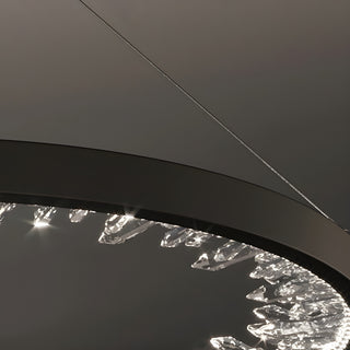 MIRODEMI Altidona | Black Rings Modern Crystal Creative Luxury Hanging Led Chandelier 