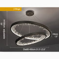 MIRODEMI Altidona | Black Rings Modern Crystal Creative Luxury Hanging Led Chandelier 2 Rings Dia80